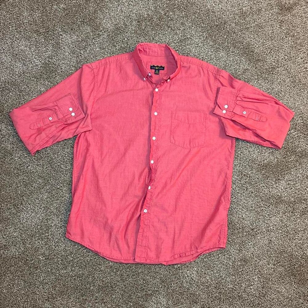 Club-room Men's Pink and Red Shirt